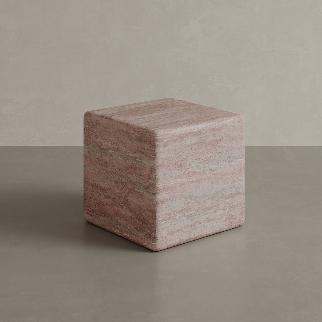 Cerazo Travertine Coffee Table, Red - Image 7