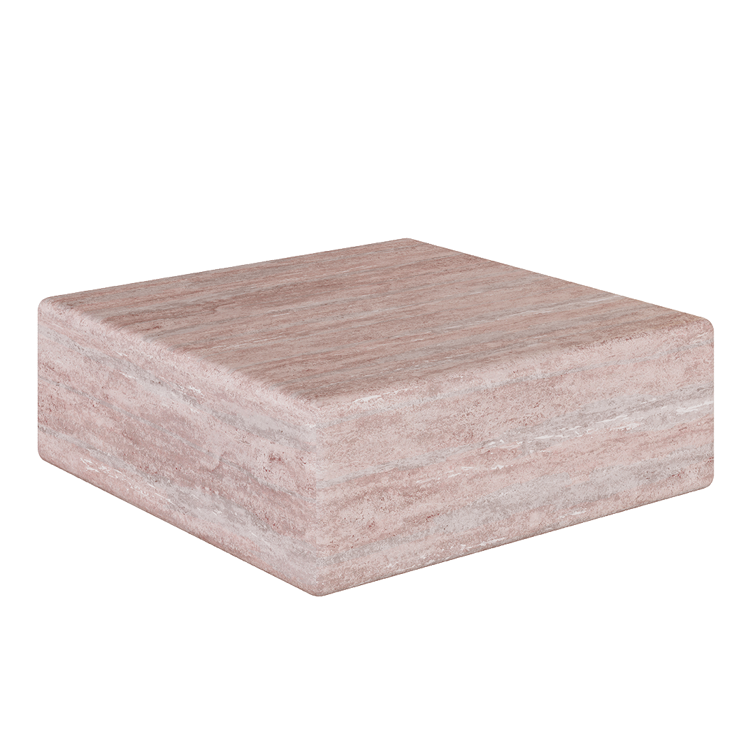 Cerazo Travertine Coffee Table, Red - Image 5